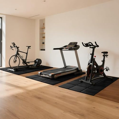 THAILE Treadmill Mat, 79" x 39" x 6mm, Carpet & Hardwood Floor Protector | 6mm Cushioning & Wide Coverage: Reduces vibration under treadmills, walking pads and exercise bikes while protecting floors - size: 79"L x 39"W x 0.3"Th