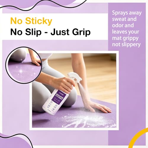 Yoga Mat Cleaner Spray - Powered By Essential Oil, Removes Sweat & Odor - size: 8.45 Fl Oz (Pack of 1)
