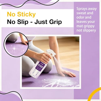 Yoga Mat Cleaner Spray - Powered By Essential Oil, Removes Sweat & Odor - size: 8.45 Fl Oz (Pack of 1)