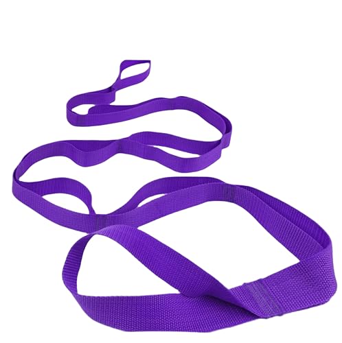 Scotamalone Stretching Strap Yoga Strap Physical Therapy for Home Workout, Exercise, Pilates and Gymnastics, 10 Loops Non-Elastic Stretch Bands with Aesthetic Packaging for Women & Men - color: purple