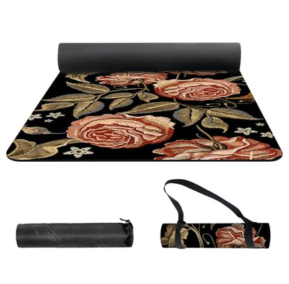 nuveti Yoga Mat Print Extra Thick TPE Non Slip Fitness Exercise Mat with Carrying Bag,72"x24" Extra Thick 6MM Exercise & Workout Mat for Yoga, Pilates Fitness and Floor Exercises - color: KQMG