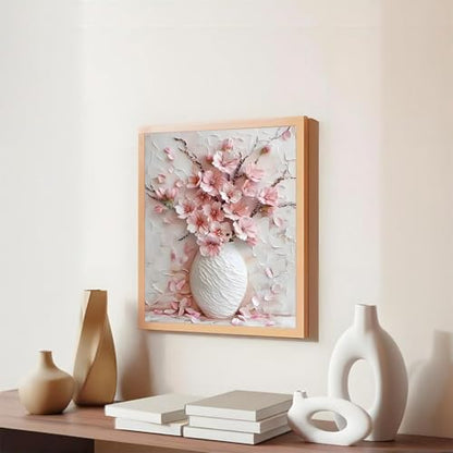 Shouruihua Diamond Painting Kits, Pink Cherry Blossoms Diamond Art Kits | Flower Gem Art, Diamond Dotz Kits, Floral Diamond Dots, Full Round Drill Diamond Painting Kits for Adults, 11.8x15.7in - color: Pink Cherry Blossoms
