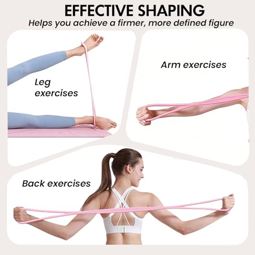 Figure 8 Resistance Band, Figure 8 Resistance Bands for Women Men,Resistance Band Figure for Working Out, Non-Slip Handles, Home Gym, Yoga & Physical Therapy - color: 15 LBS Pink