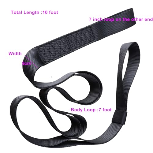 Aerial Loop Straps 8ft Black Soft Bodyloop Contortion 2 pairs Delta Quick Link Rigging Hardware Acrobtic Circus Safely