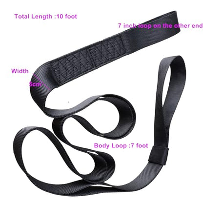 Aerial Loop Straps 8ft Black Soft Bodyloop Contortion 2 pairs Delta Quick Link Rigging Hardware Acrobtic Circus Safely