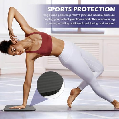 Yoga Knee Pad Cushion, Exercise Knee Pad - Eliminate Pain During Home Workout - Small Exercise Mat for Yoga, Pilates, Kneeling, Planks & Home Gym, 11.4X7.5X0.6inch