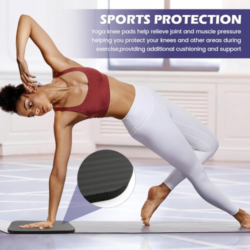 Yoga Knee Pad,High Density Foam NBR Material Yoga Knee Cushion,Clear Up Pain During Exercise,Exercise Pads for Knees Elbows Wrist,Ideal for Pilates and Planks