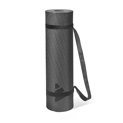 adidas Yoga Mat - Eco Friendly - Non Slip, Durable Textured Surface - color: Black, size: 10 mm