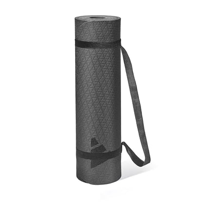 adidas Yoga Mat - Eco Friendly - Non Slip, Durable Textured Surface - color: Black, size: 10 mm