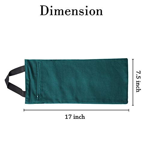 Yoga Sand Bag - Cotton Unfilled for Yoga Weights and Resistance Training, Size- 7.5" X 17" - color: Green
