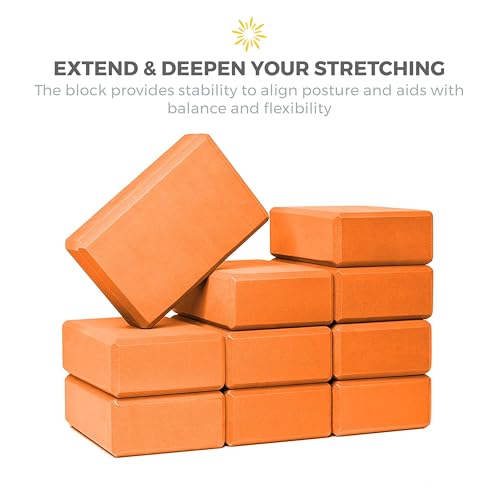 3in Yoga Blocks Bulk, 10 Pack, 3x6x9in - color: Orange