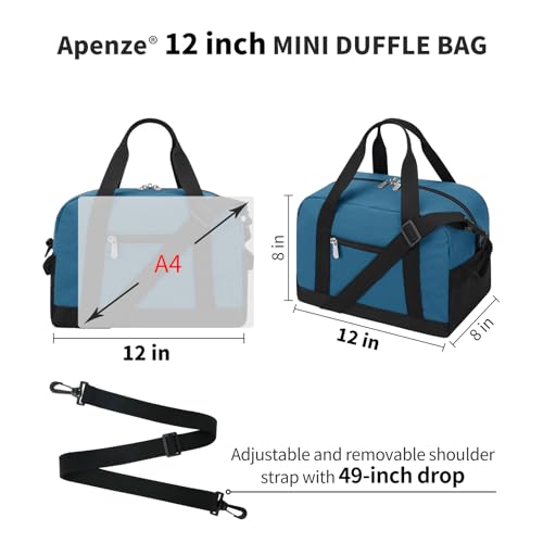 Apenze Small Gym Bag,12 inch Carry On Bag - color: Blue, size: 12 inch