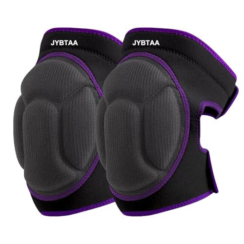 Men/Women Work Knee Pads with Adjustable Straps, Purple S (1 Pair) - color: Purple, size: Small