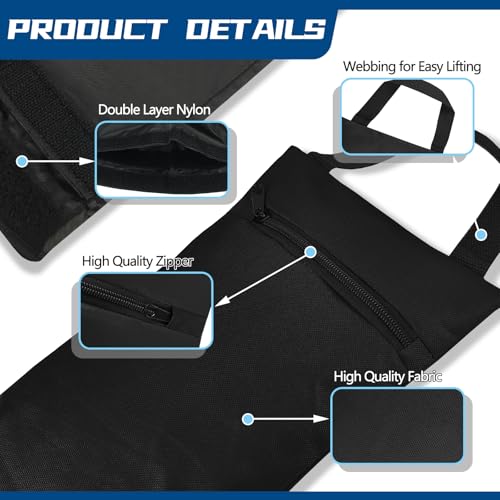 Unfilled Sandbag with Dual Compartment for Yoga 2 Pack Not Include Fillers - color: Black
