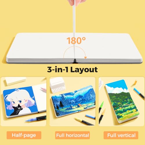 ENMY Acrylic Marker Sketch Pad, 6.7×6.7 Bleed-Proof Marker Paper,140lb/300gsm Heavyweight Sketchbook, 30 Sheets Drawing Pad Glue-Bound with Hard Backing for Artists, Students (L 17×17 cm) - size: L（6.7×6.7 inch）
