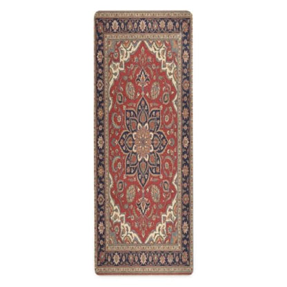 Kigai Travel Yoga Mat 71" x 24" Non Slip Natural Rubber Foldable Exercise Mat Ultra Thin 1.5mm Lightweight for Fitness, Pilates & Home Workout, Persian Design