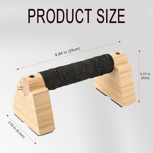 Wooden Parallettes Bars Professional Solid Wood Push Up Stands for Calisthenics, Handstand & Planche Training at Home Gym, Non-Slip Grips for Wrist Comfort Pushup Handle for Strength Training - size: 9.84"