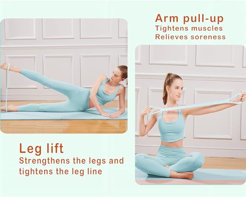 Figure 8 Resistance Band, Arm Back Shoulder Exercise Elastic Rope Stretch Fitness Band, Foot, Leg, Hand Stretcher, Arm Exerciser for Yoga Pilates Stretching Physical Therapy, Home Gym Workout - color: 블루.