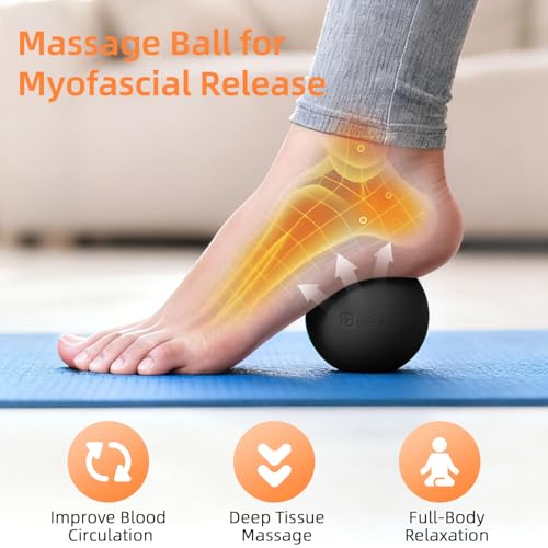 Massage Lacrosse Balls for Myofascial Release, Trigger Point Therapy - color: Black