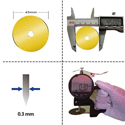45mm Rotary Cutter Blades 10-Pack Replacement Blades Fits Fiskars, OLFA for Quilting Scrapbooking Sewing Arts & Crafts Sharp and Durable Cutter Blade - color: Titanium Plating (45mm 10pcs)