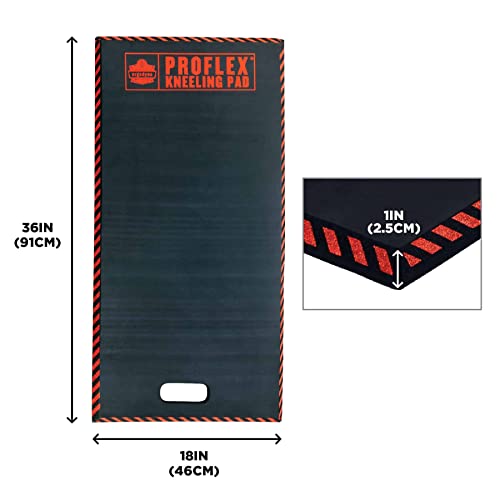 Ergodyne ProFlex 390 Kneeling Pad, Foam Knee Cushion, Water Resistant Kneeling Mat, 18" x 36" x 1", Black, XL - color: Black, size: X-Large