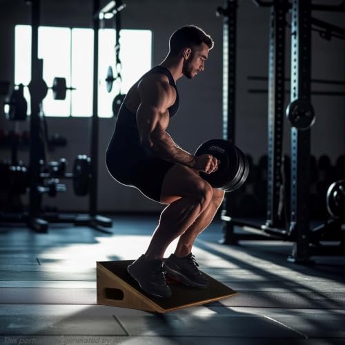 CAELUM Slant Board for Squats, Training Incline Wedge for Calf Stretching - color: Black