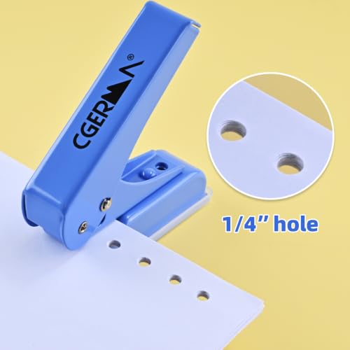 Single Hole Punch, 30 Sheet Capacity, Heavy Duty Paper Hole Puncher, 1/4" Hole Punches, 60% Labor Savings for for ID Cards, Chipboard Art Projects, Blue - color: Blue