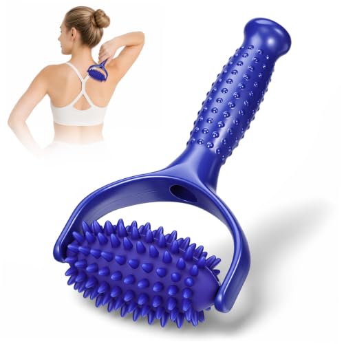 Lightweight Portable Massage Roller Stick for Sedentary Individuals and Yoga Enthusiasts for Muscle Relief with Abs PVC Material, Handheld Back and Neck Massager Tool