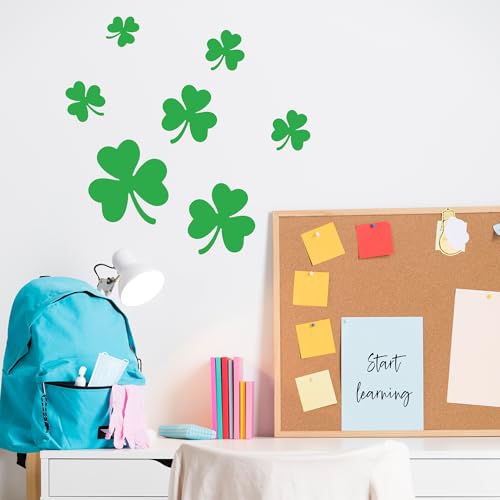8 Pack St. Patrick’s Day Shamrock Stencil for Painting, Large Reusable Three Leaf Clover Templates for Wood, Saint Paddy's Day Irish Festival Decor for DIY Front Door Flag & Crafts - style: Trefoil