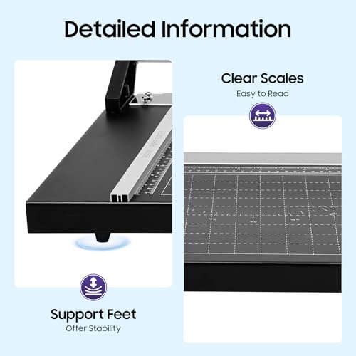 Rotary Paper Trimmer, 24" Cut Width Professional Paper Cutter, Efficient & Multi-Angle Cutting, Heavy Duty Paper Cutter for Photo Paper, Film, Art Paper Jam, 65# Manganese Steel