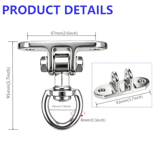 Heavy Duty Swing Hanger 360°+180°Rotation 1500LB Capacity for Sandbag Yoga Swing Hammock Chair - style: 2-holes