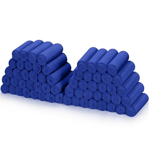 Cooling Towels (40"x 12", Pack of 60) for Neck and Face Hot Weather | Sports, Workout, Fitness, Gym, Yoga, Golf, Pilates, Travel, Camping & More - color: Dark Blue 60