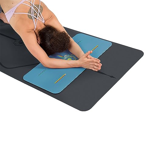 Liforme Yoga Pad - Revolutionary Alignment System, Advanced Non-Slip Grip | Eco-friendly, Non-Toxic, Sweat-Resistant, 4.2mm thick pad for knee, elbow and hand support during Yoga, Free Yoga Bag - color: Blue Sky