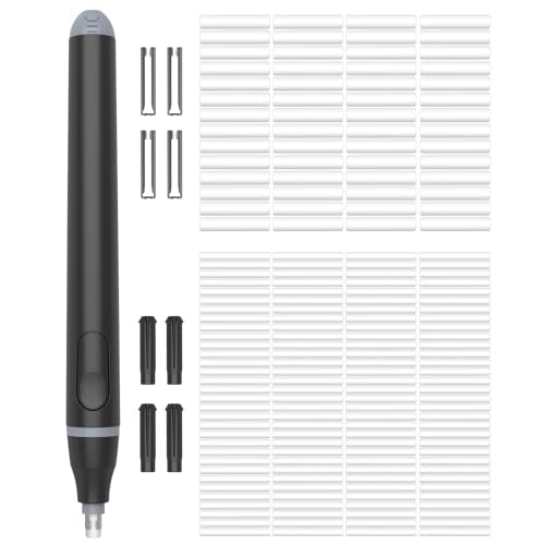 Electric Eraser, Battery Operated Pencil Eraser with 220 Refills | 2 Eraser Sizes, Comfort Grip Electric Eraser for Drawing, Art Erasers for Artists, Students, Sketch & Engineers, Black