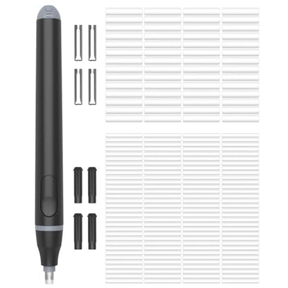 Electric Eraser, Battery Operated Pencil Eraser with 220 Refills | 2 Eraser Sizes, Comfort Grip Electric Eraser for Drawing, Art Erasers for Artists, Students, Sketch & Engineers, Black