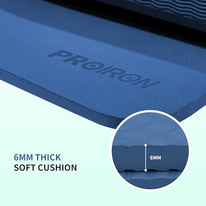 PROIRON Foldable Yoga Mat 0.24"/0.16" for Home Workout & Travel, Non Slip Travel Yoga Mats with Carry Bag, Packable Yoga Mat for Home Gym, Pilates, Fitness,Stretching - color: (0.24" TPE) Blue