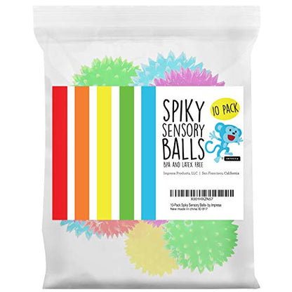 IMPRESA Spiky Stress Balls - Fidget Toys for Kids Gift Basket- Sensory Engagement & Sensory Toys - Party Favors & Bouncy Balls - Pack of 10 - size: 10 Pack