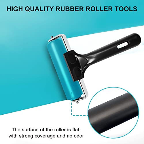 4-Inch Rubber Brayer Roller for Printmaking, Manual Roller Tool for Printmaking/Wallpaper/Gluing Application/Painting/Craft