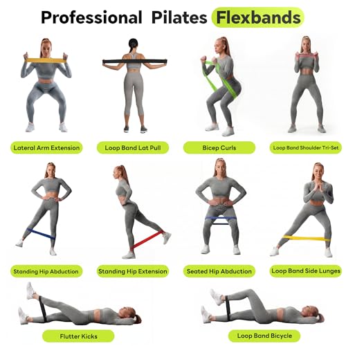 5-Pack Resistance Bands Set for Working Out, Strength Training, Stretching, Pilates, Yoga, Physical Therapy - Elastic Exercise Bands for Home Gym, Legs, Glutes, Arms - Ideal for Women & Men - color: Colorful