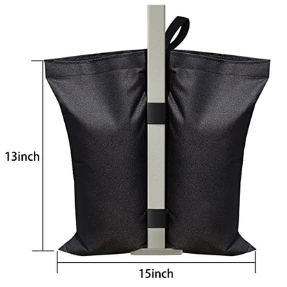 Eurmax USA 130LBS 4-Pack Universal Canopy Weights,Reinforced Double Pockets, Secure Wind Protection,Easy Wrap-Around Installation Heavy Duty Sandbags (Without Sand),Fits All Instant Shelter Legs,Black - color: Black, style: Twin Cylinder Sand