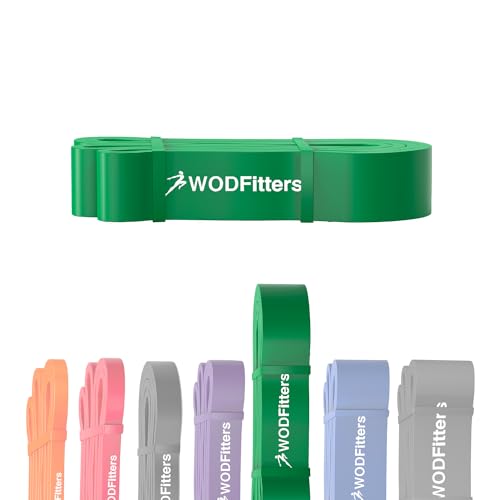 WODFitters Pro Series Pull-Up Assistance Bands – Premium Resistance Loop Bands for Assisted Pull Ups, Muscle Ups, Strength Training & Mobility – Durable Bands for Functional Fitness - color: #4 Green 50-125 lbs
