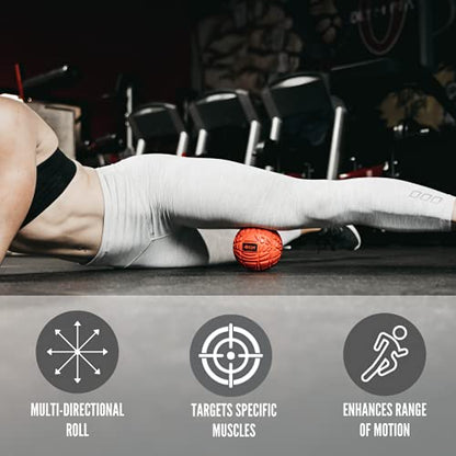4KOR Massage Balls for Trigger Point Therapy - Myofascial Release Ball - Muscle Relief for Back, Neck, Shoulder, Foot Pain - Fitness Massage Balls for Mobility - Deep Tissue Release Ball - style: 4.75in Grippy Roller Ball