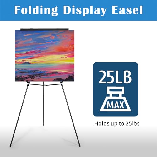Falling in Art Extra Large 70" High Flip Chart Tripod Display Easel, Black | Heavy Duty Aluminum Presentation Stand, Showroom Display Stand for Signs, Paintings, and Posters - style: 70'' Black 1-Pack