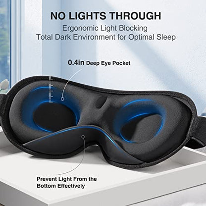 YFONG Weighted Sleep Mask for Women Men, 3D Light Blocking Eye Mask, Gray - color: Gray