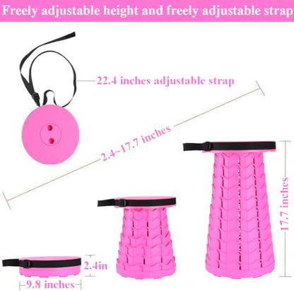 Fishboy Collapsible Stool for Adults, Portable Folding Camping Seat, 400lbs - color: All Girl Pink