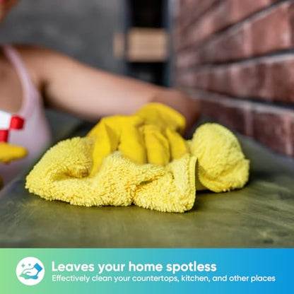 HOMEXCEL Yellow Microfiber Cleaning Cloth, Microfiber Towels for Car, 12 PK | Lint Free Cleaning Rags for Household & Kitchen, Car Wash Towels for Detailing Drying, Scratch-Free, 11.5"X 11.5" - color: Yellow