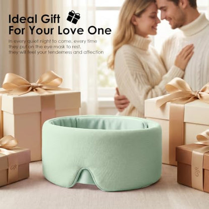 MORLIDEN Sleep Mask for Women Men, Light Blocking Eye Mask, Sage - color: Sage Green Ice Silk