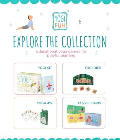 YOGi FUN Yogi Kit Card Game, 40 Yoga Cards Rhyming Game, Award Winning Educational Activities, Includes 2 Cardboard dice. for ADHD, Therapy, Montessori, Waldorf, Classroom