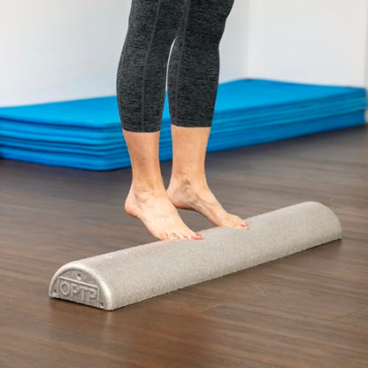 OPTP Silver AXIS Moderately Firm Foam Roller – Half-Round, Silver, 36" x 3" | Moderate density for sports medicine, physical therapy, Pilates, yoga, trigger point myofascial release, Heat-molded EPP foam - size: 36" x 3" Half-Round