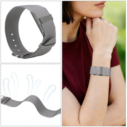 Replacement Nylon Loop for Hume Band, Soft Breathable Woven Wristband with Adjustable Metal Buckle for Hume Health Band Fitness Tracker All-Day Comfort Wear - color: grey